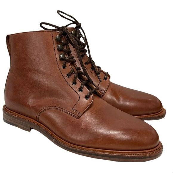 Alfred Sargent Lace Up Boots Size 8 US Made in England Brown Leather NEW - Picture 1 of 6